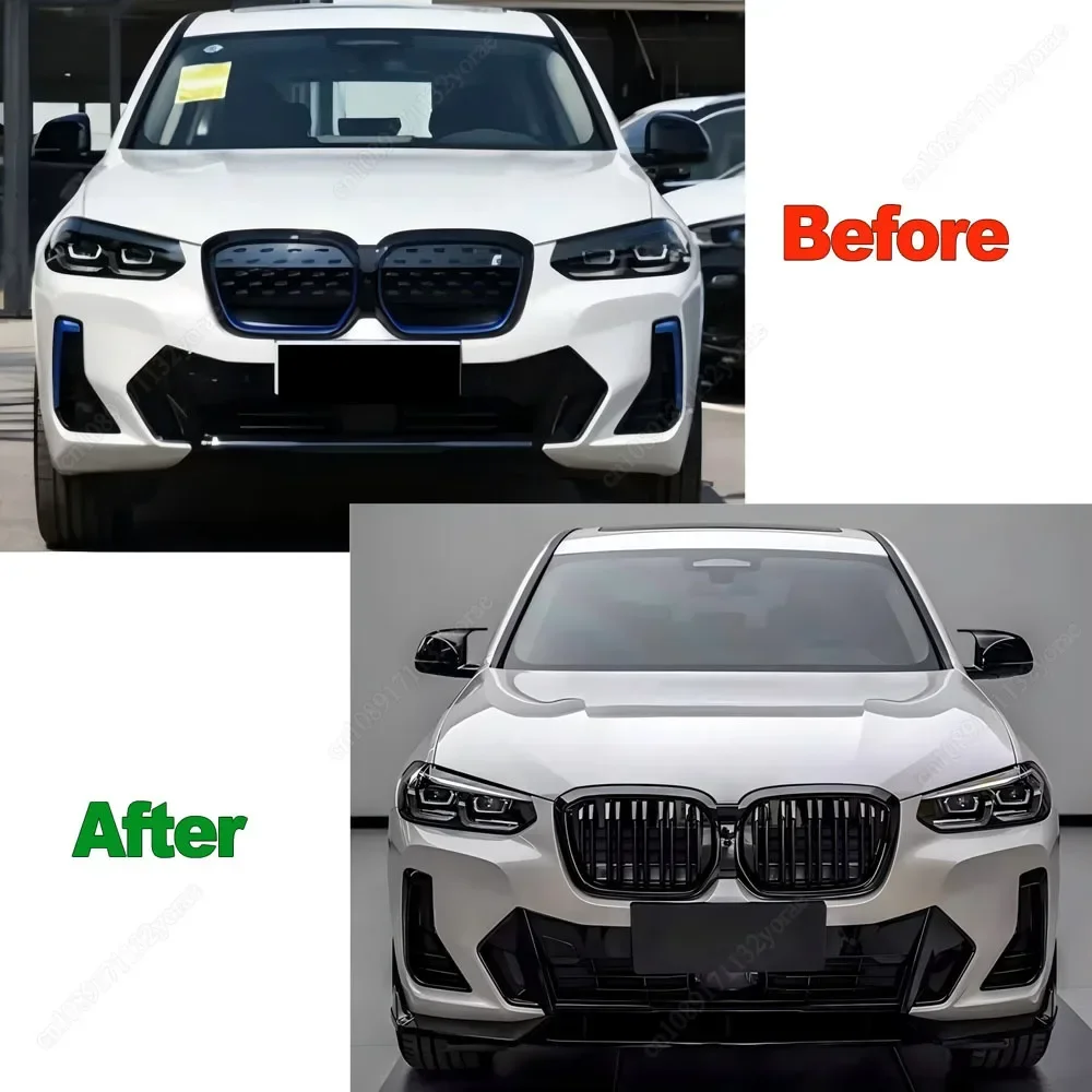For BMW G08 iX3 M Style 2020 2021 2022 2023 2024 Car Front Bumper Kidney Grille Racing Grills Double Line Black Bodykits Tuning