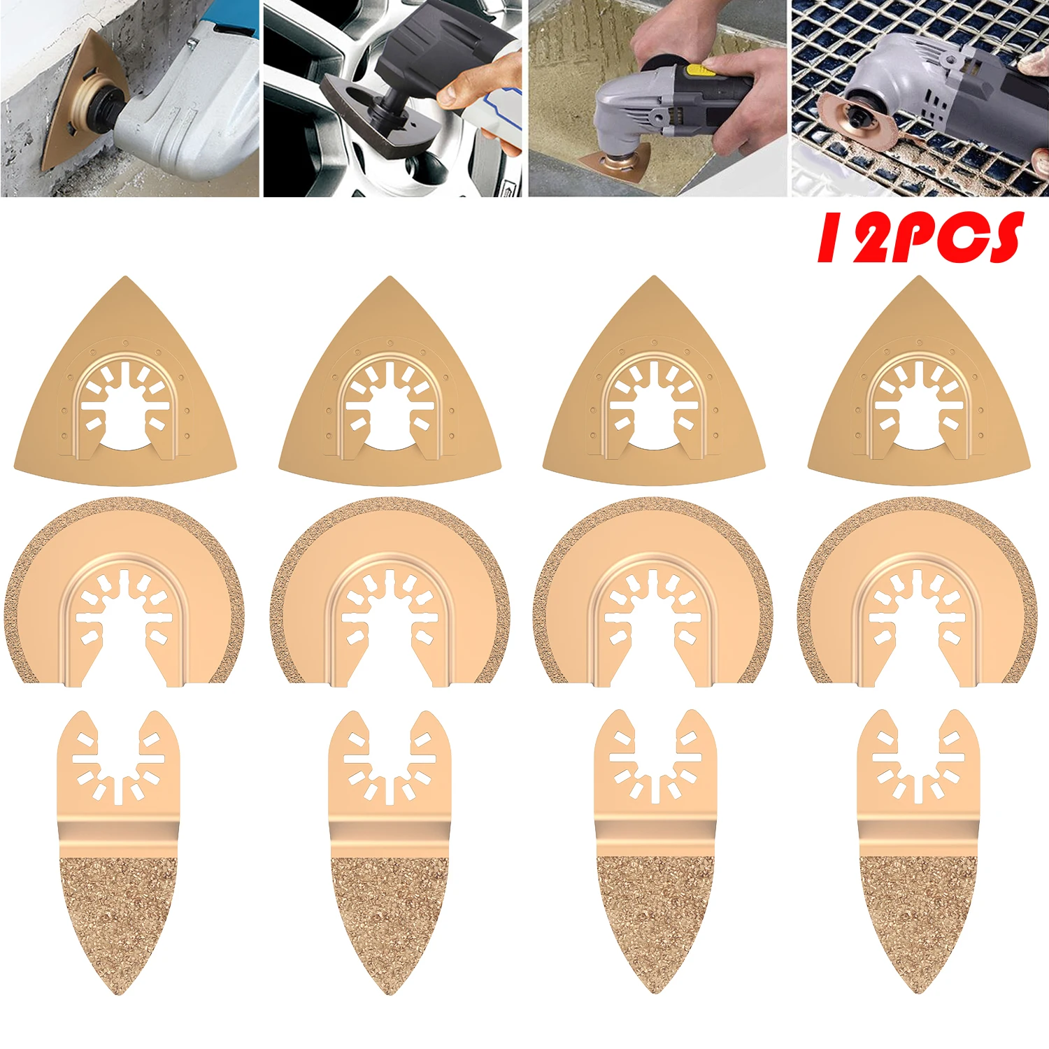 6PCS Carbide Oscillating Saw Blades Triangle Rasp Saw Tool For Rough Sanding Fillers Tile Ceramics Multitool Saw Blade