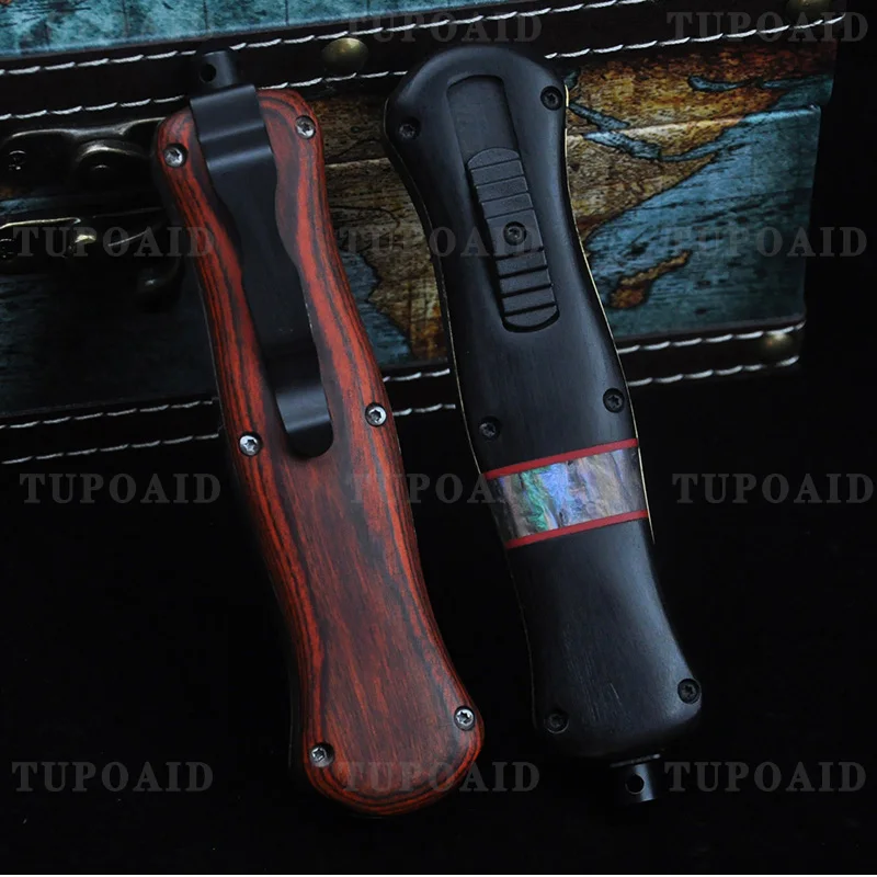 

BM3300 INFIDEL Series OTF Knife Tech Pocketknife Wooden Handle D2 Blade Outdoor Camping Hiking Utility EDC Tools Men's Gifts