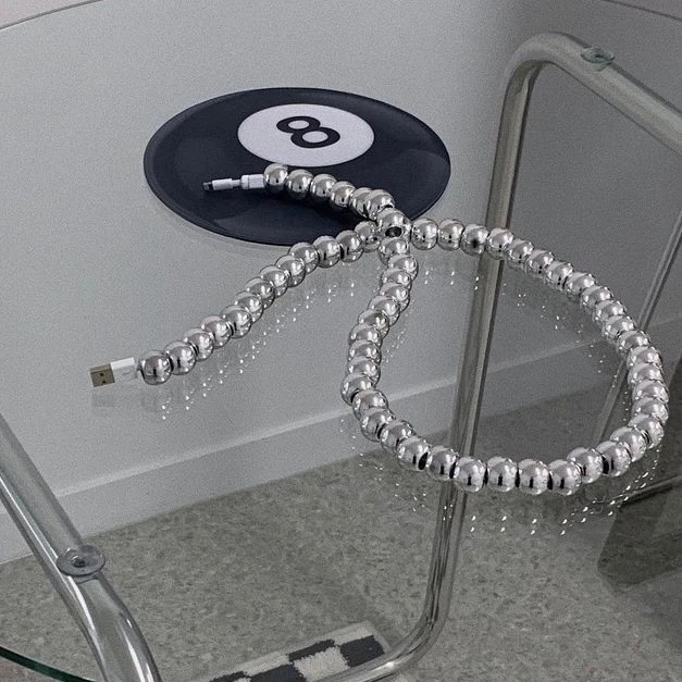 Korean ins style niche design cyberpunk future technology mobile phone data cable 1m iPhone charging cable image 4