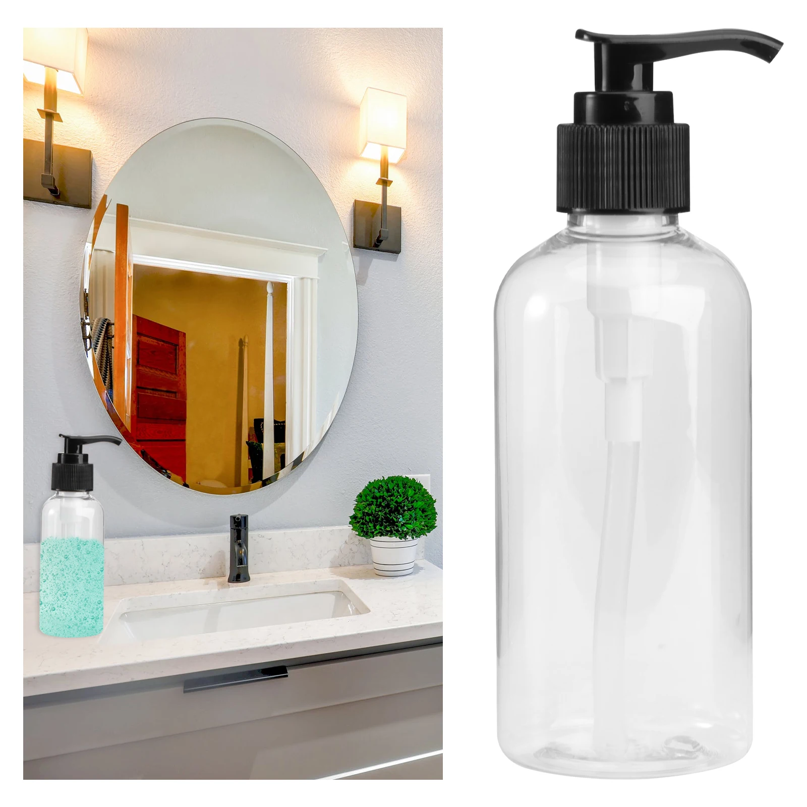 

5 Pcs Squeeze Bottle Soap Dispenser Lotion Pump Spray Shampoo Bottles Refillable for Liquid