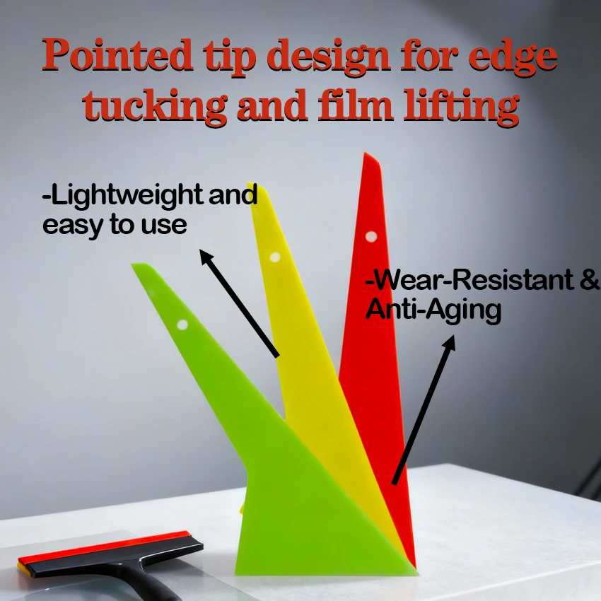 Car film scraping tool, diagonal plastic triangular scraper, quick-drying scraper