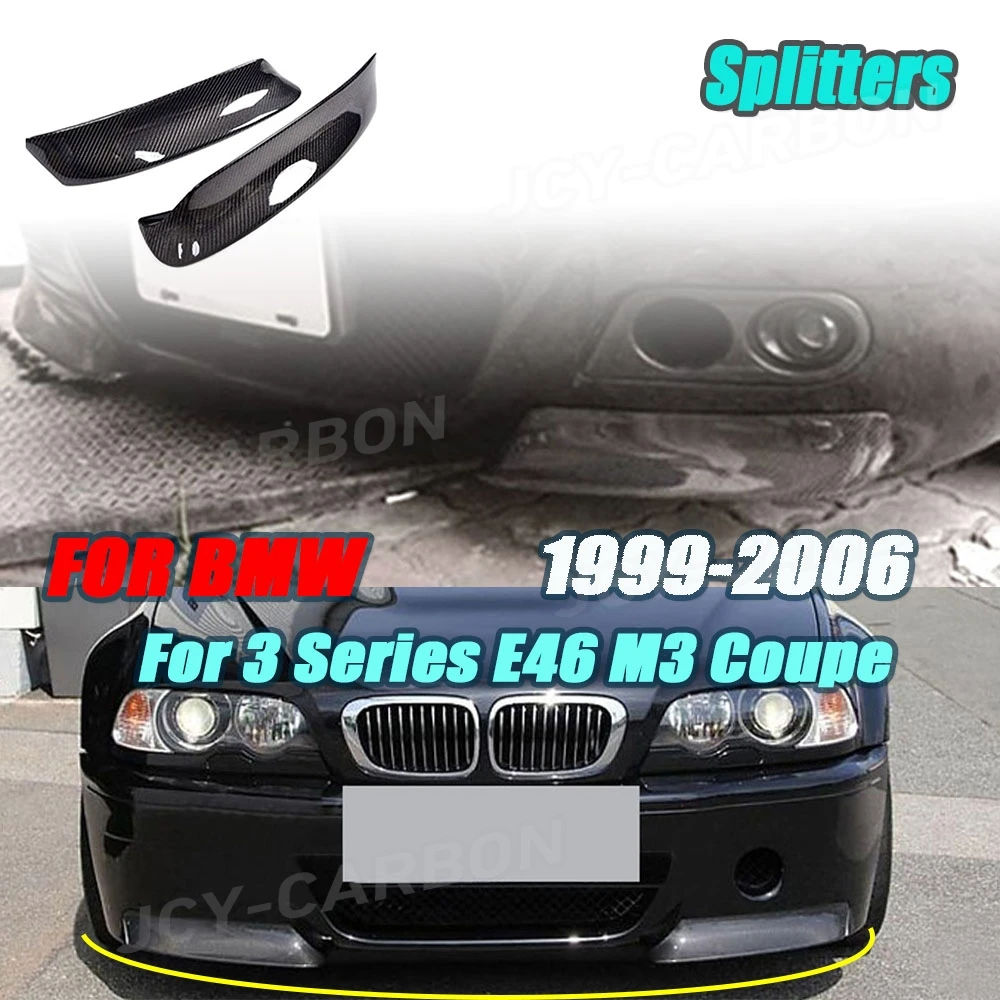 

JCYECF передний бампер автомобиля из углеродного волокна, разделители губ, фартуки, закрылки для BMW 3 серии E46 M3 Coupe 1999-2006, накладки на бампер, спойлер