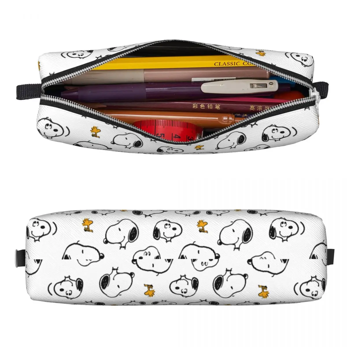 Imagem -02 - Snoopy e Woodstock Padrão Lápis Cases Lápis Pouch Pen Box para Estudante Grande Bolsa de Armazenamento Estudantes Escola Zipper Papelaria Novo