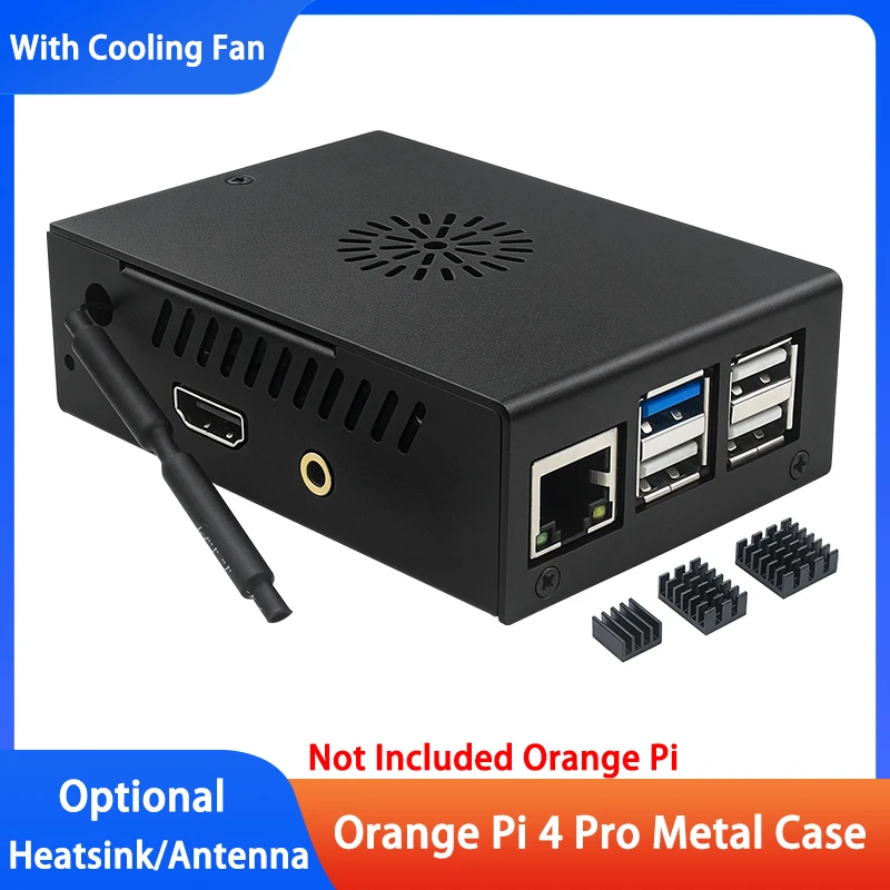 Image of Orange Pi 4 Pro Metallgehäuse Schutzschale Aktiver Kühler Mit Optionalem Lüfter Für Orange Pi 4 Pro