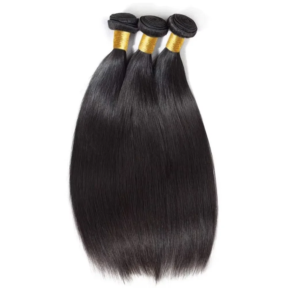 Natural Color Straight Weave Bundles 10‑40 Inch  1/3/4 Pcs Multiple Pieces Available Soft Smooth For Quick Weave Hair Extensions