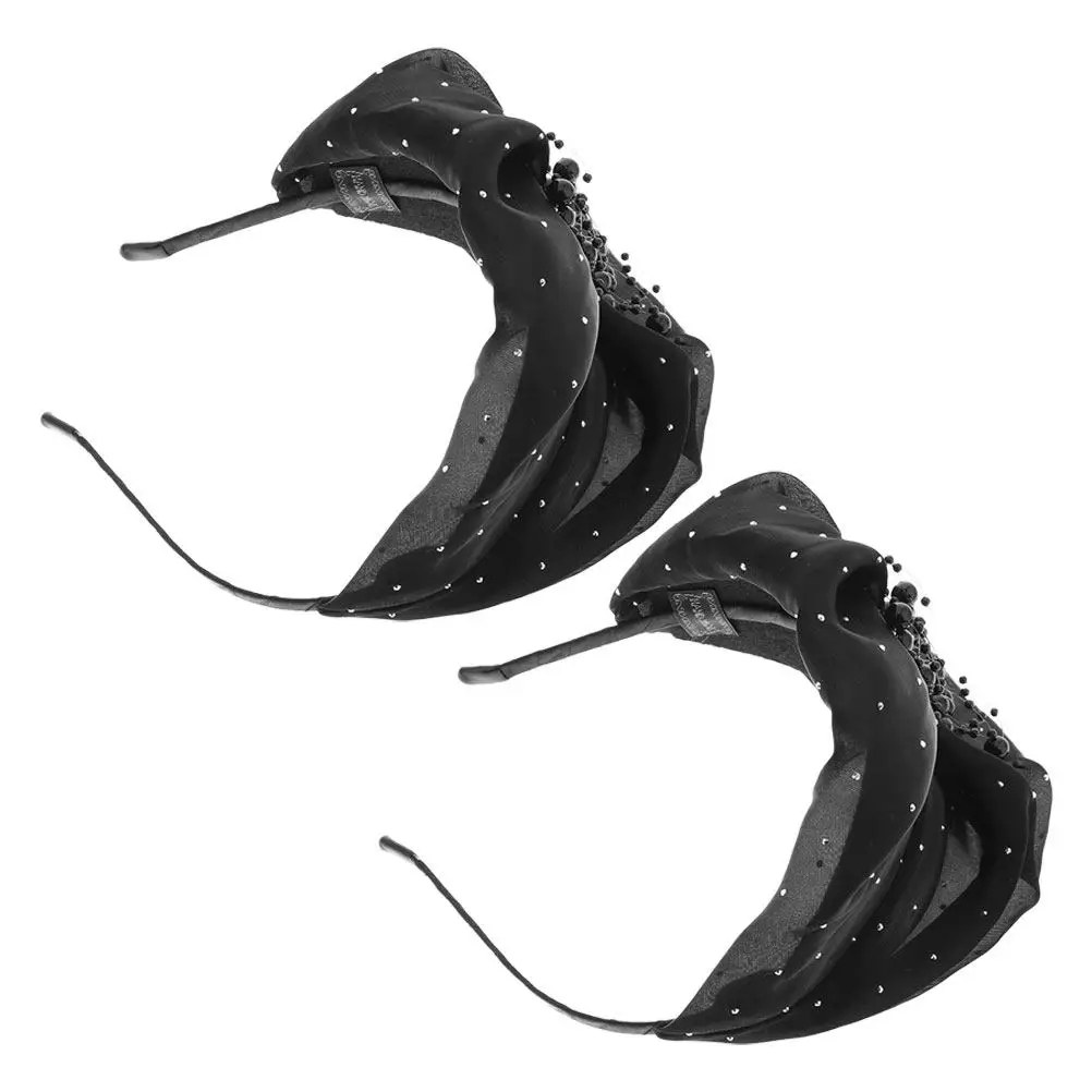 

2Pcs Versatile Lace Mesh Headband Women Fascinator Hair Hoop Bridal Evening Decoration Flower Mesh Hat Party Accessory Stylish