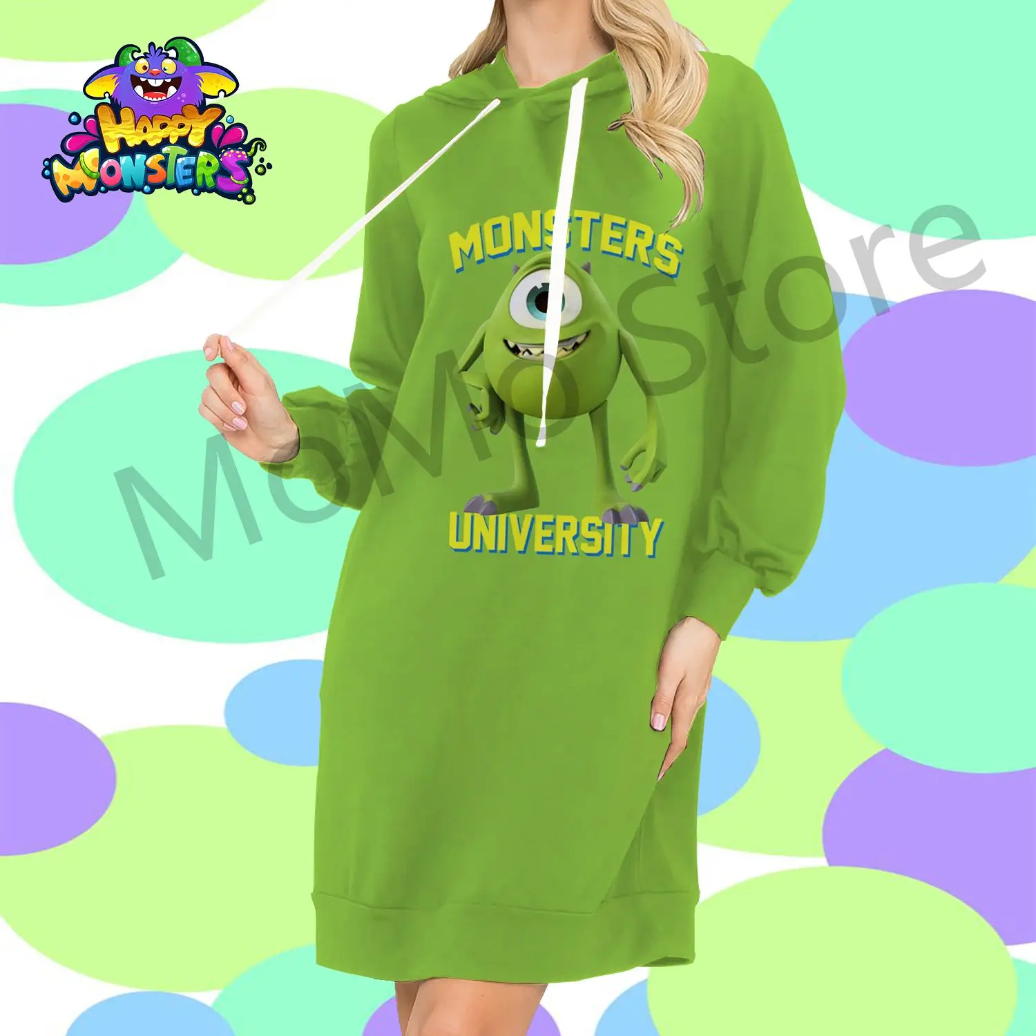 Disney Monsters Inc. Kawaii Women's Hoodie Dress Hoodies Long Sleeve 3D Print Streetwear S-3XL Lovely High Quality Y2k Winter