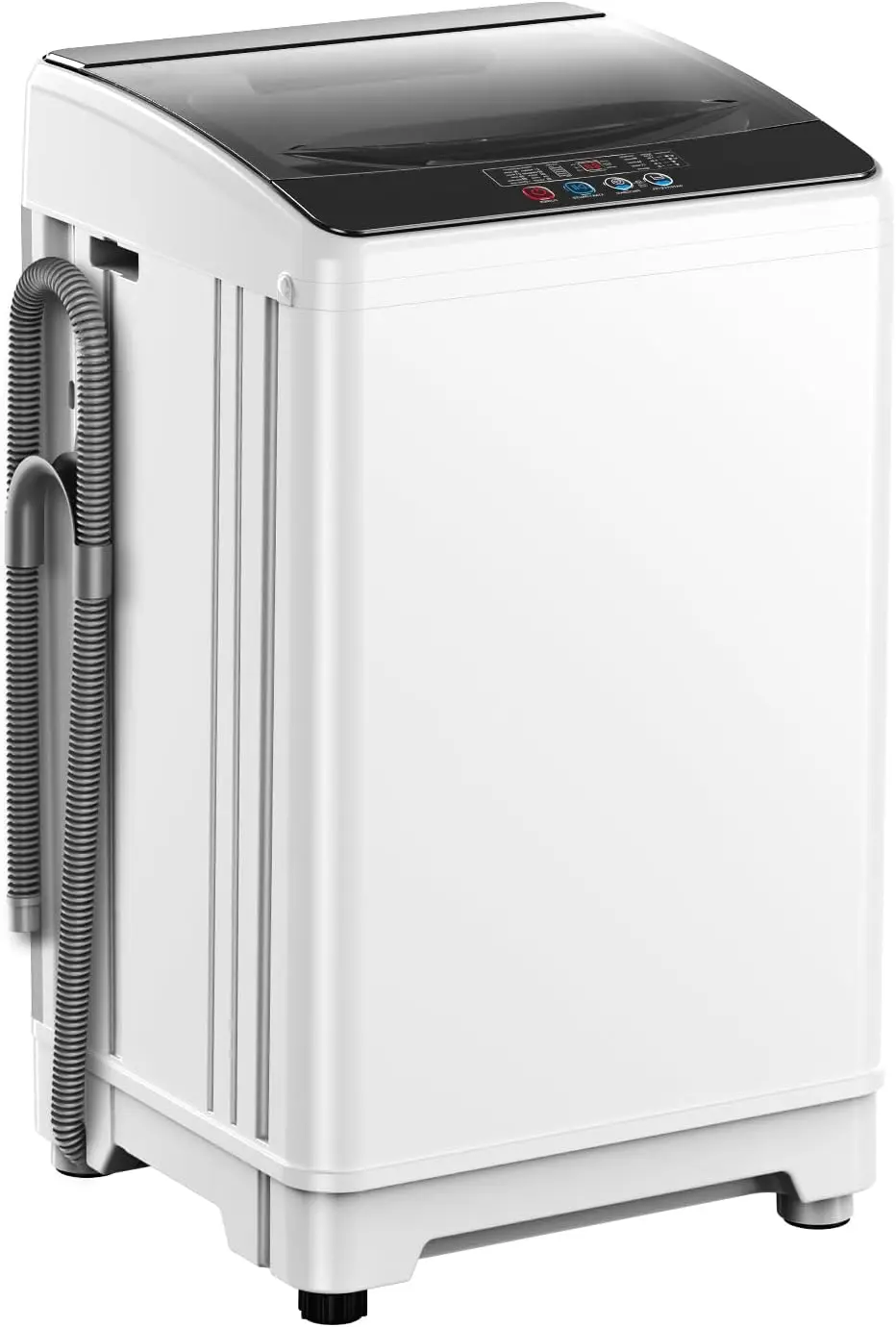 18lbs Portable Washing Machine, Laundry Washer, 2.4 Cu.Ft, White | Fully Automatic, Energy Saving, Stainless Steel Tub, Drain Pump, 10 Wash Programs & 8 Water Levels for Home, Apartment, RV