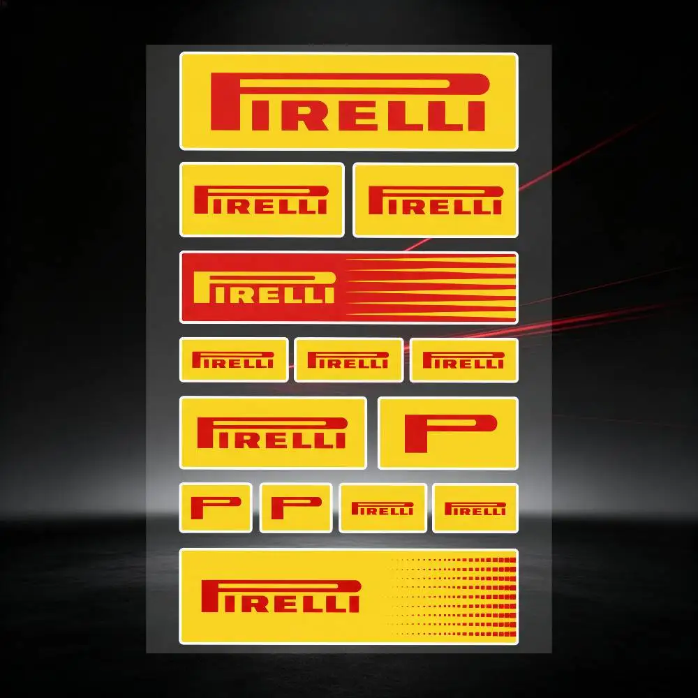 PIRELLI Waterproof Reflective Scratch Cover Sticker Universal Decor Decal For Car Motorcycle Helmet Refrigerator