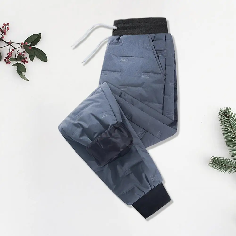 Winter Men Sweatpants Casual Fleece Warml Thicken Joggers Pants Windproof Black Male Thermal Trousers M-3XL