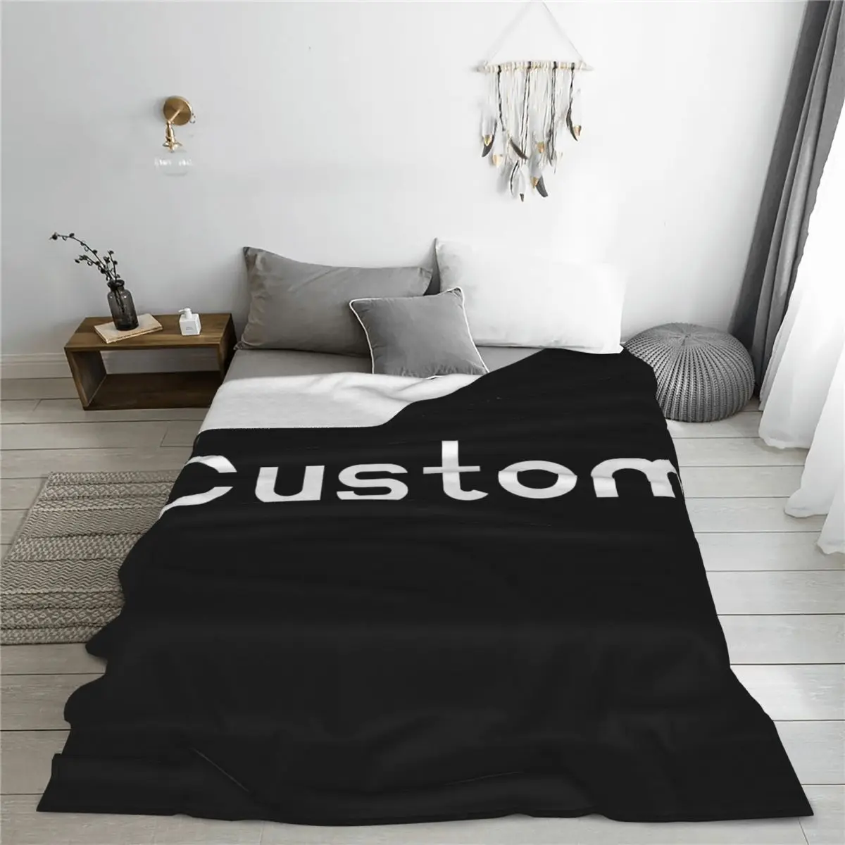 Custom Blankets Fleece Printed Multi-function Super Warm Throw Blankets for Home Travel Rug Piece