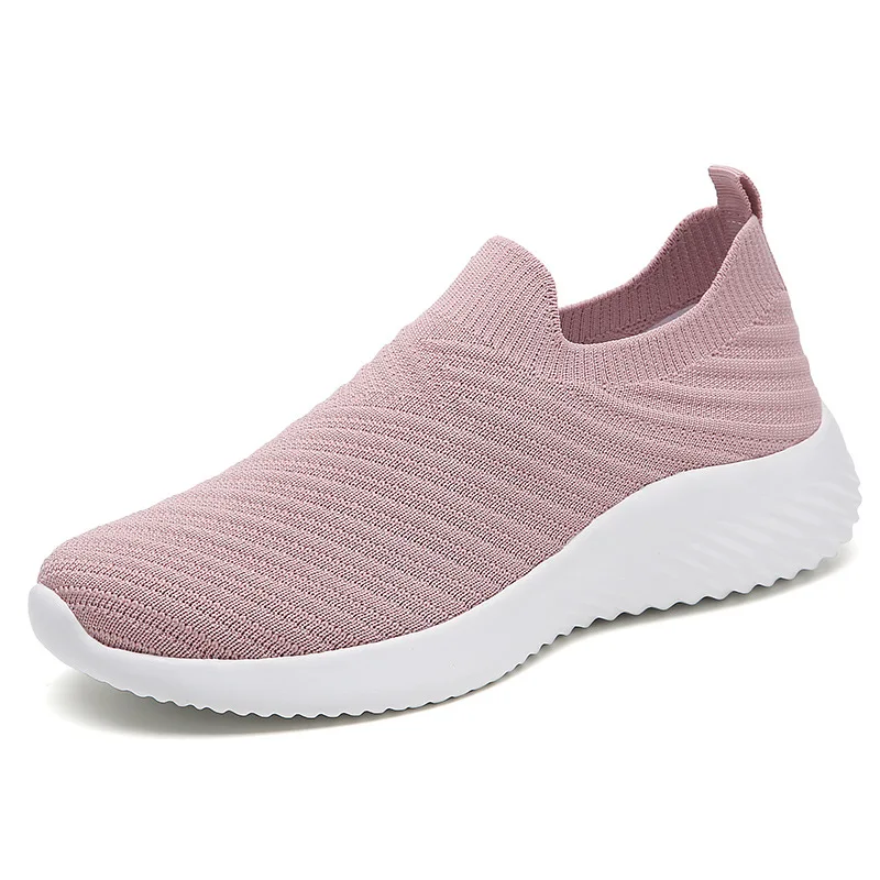 Women Walking Shoes Slip On Knit Tennis Workout Sneakers Memory Foam Lightweight for Gym Running