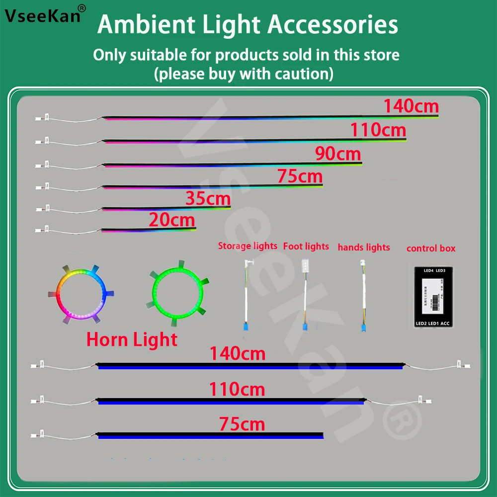 Car Ambient Lights 213 64Color RGB Symphony Streamer Bluetooth Rainbow Acrylic Strips Atmosphere Lamp Ambient Light Accessories