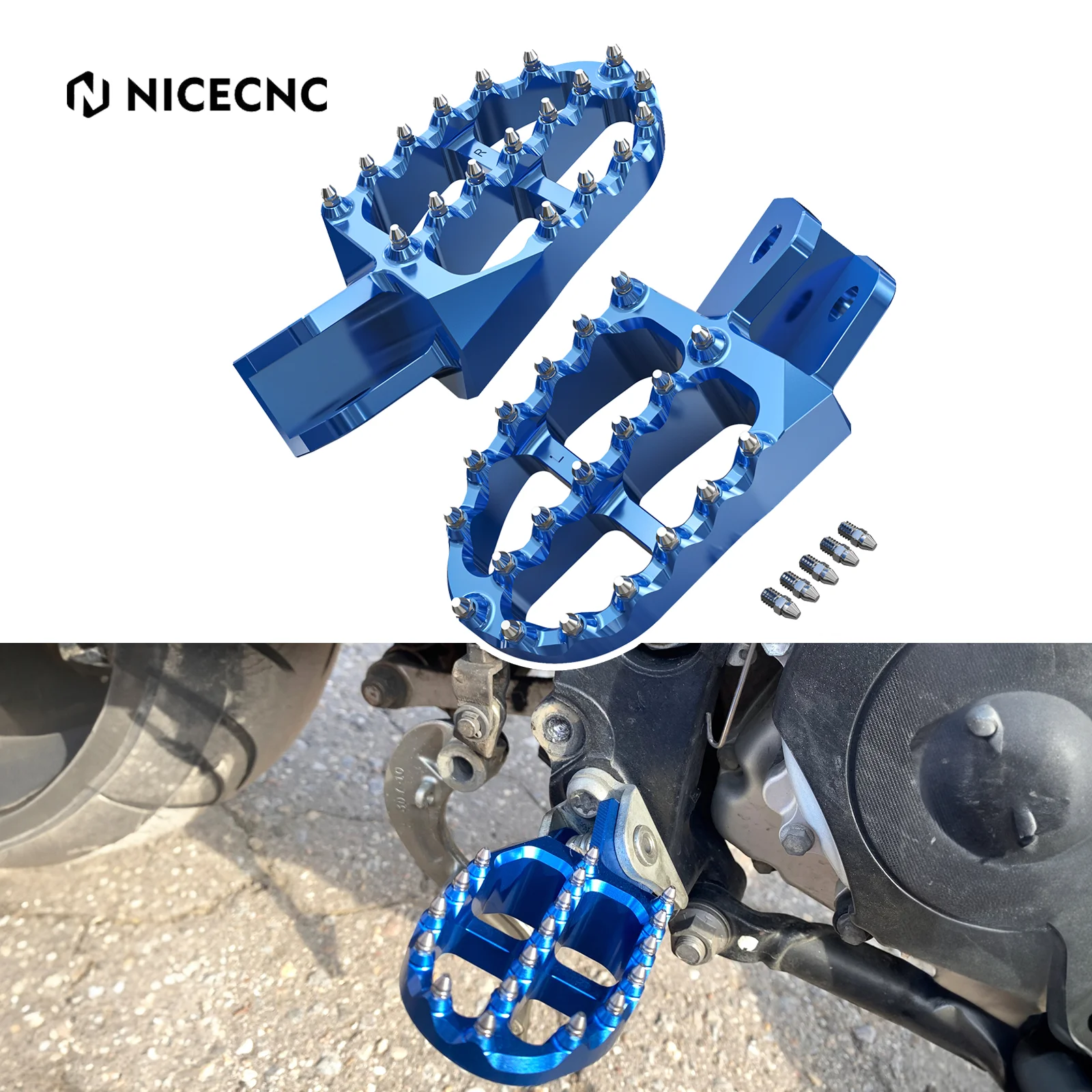 

NICECNC For Yamaha 2007-2021 WR250R WR250X WR 250R WR 250X Motorcycle 57mm Wide Foot Pegs Footrest Pedals 2020 2019 2018 2017