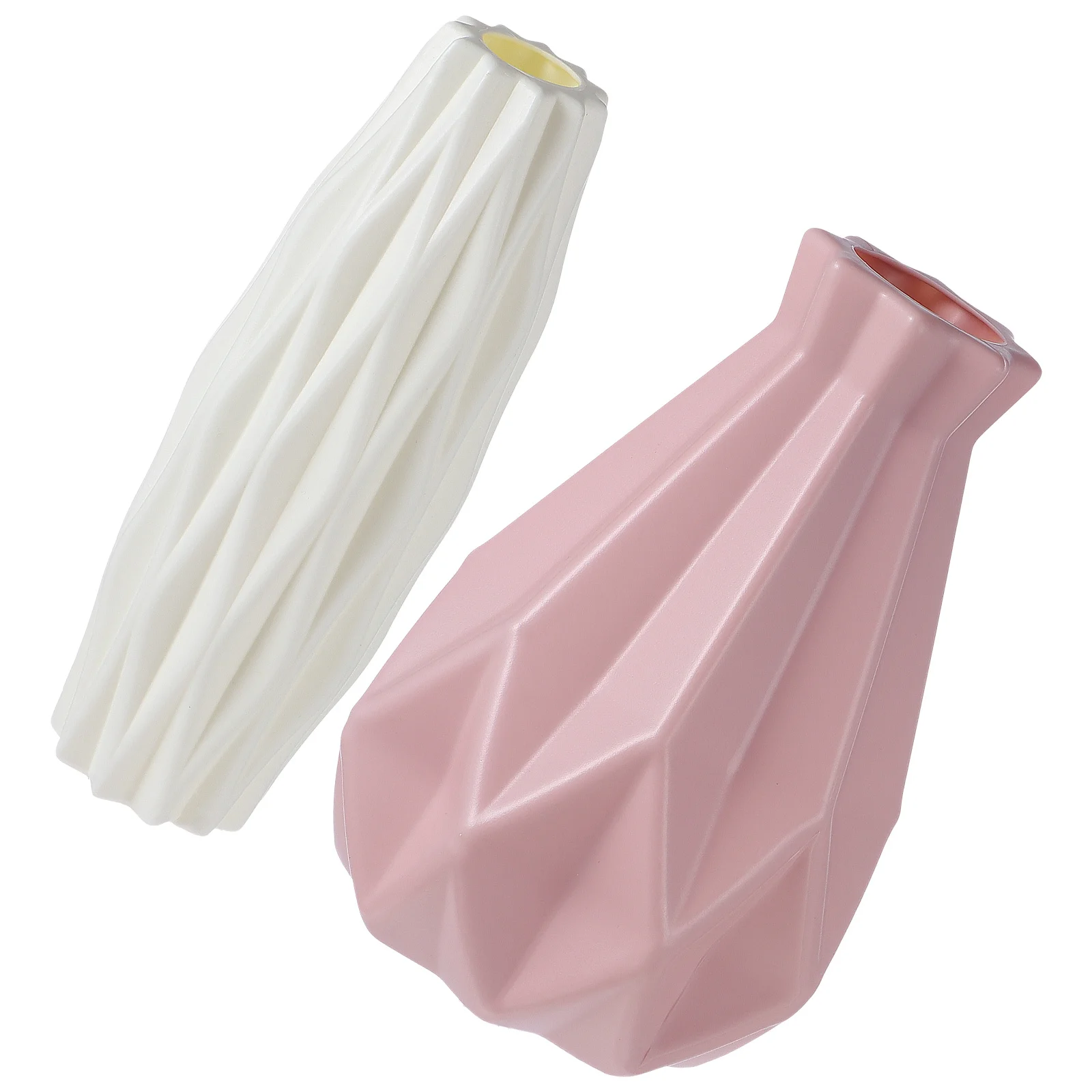 

2Pcs Modern Geometric Flower Vase Origami Style Simple Design Office Balcony Home Decoration Dry Flower Vase Home Decoration