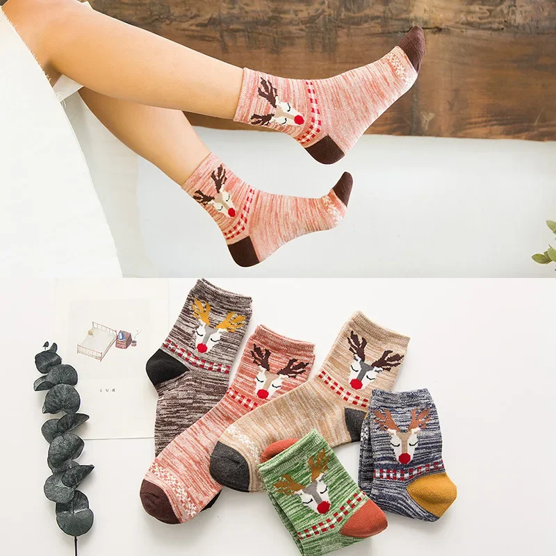 New Women Cute Socks Animal Printed Kawaii Socks Harajuku Cotton Female Colorful Cool Fashion Christmas Socks for Girls