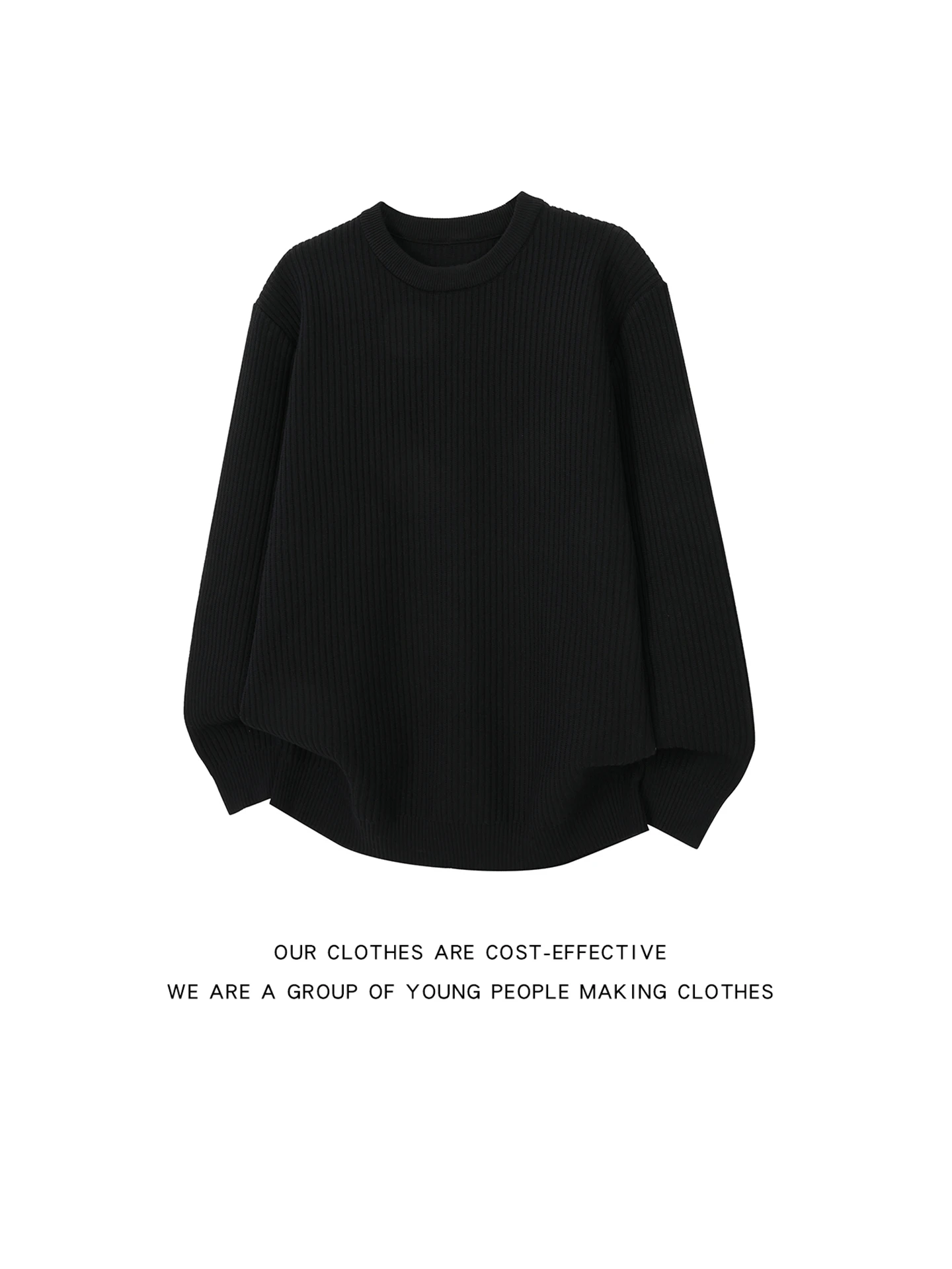 Cleanfit  Color Simple round Neck Sweater Men's Autumn Winter Loose Versatile Warm Base Layer Knitted Shirt