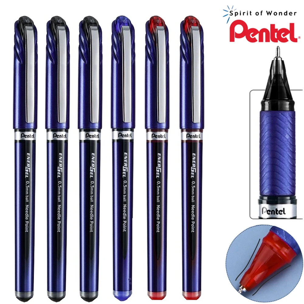 9pcs Japan Pentel Gel Pen BLN25 Half-needle Straight Liquid Water Pen 0.5mm Soffice Accessories School Supplies Stationary