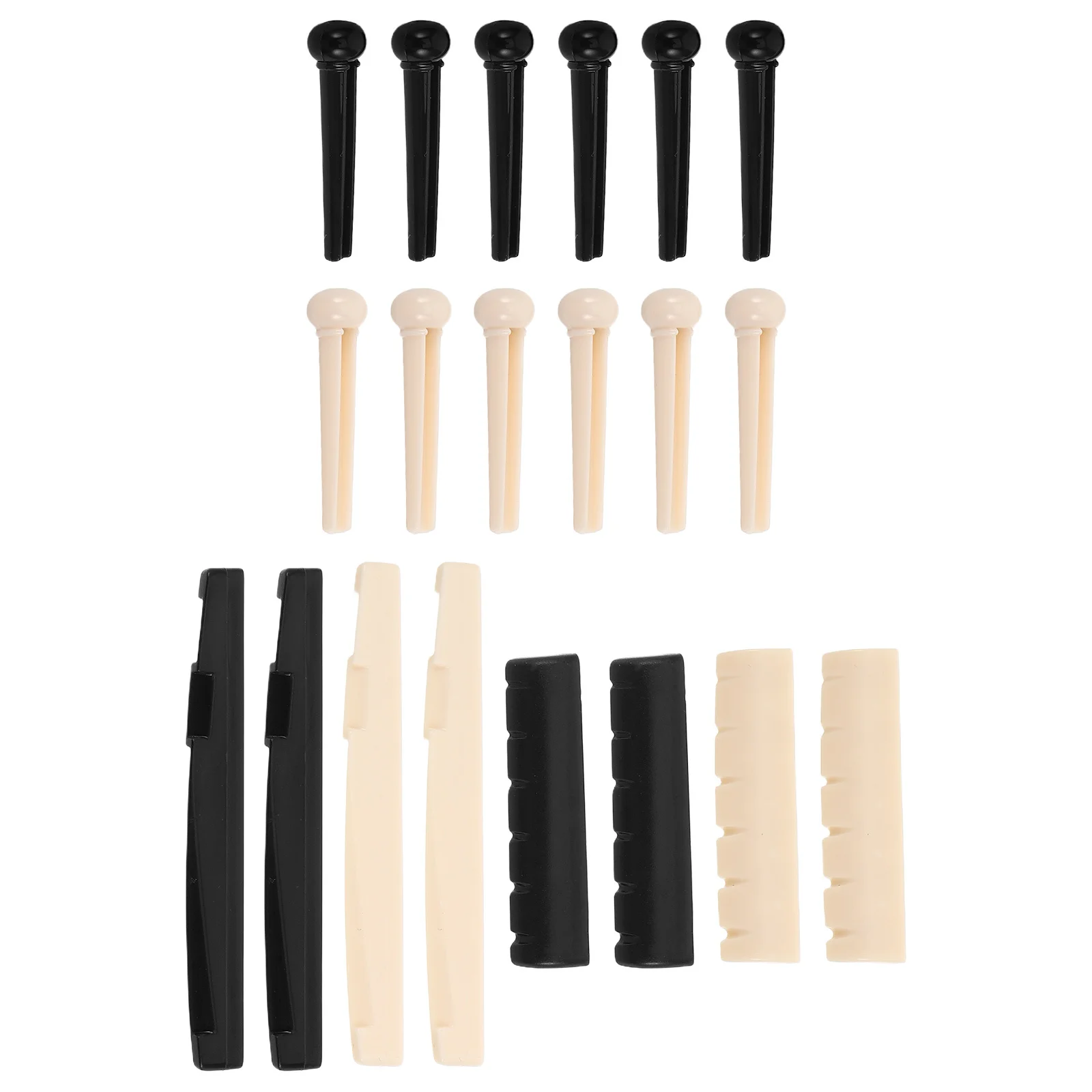 

4Sets Acoustic Guitar Bridge Saddle Nut Set High Accuracy Sound Quality Wear Resistant Plastic DIY Installation