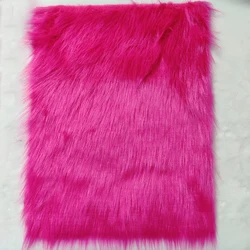 Fatto a mano rosa bianco Faux Fur tessuto Shaggy peluche soffice Fuzzy sciarpa per bambola barba capelli fai da te Patchwork materiale da cucire