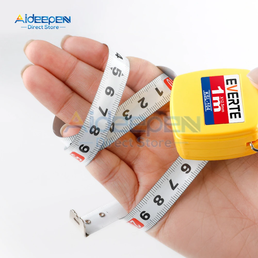 2Pcs 1M Yellow ABS Plastic Steel Material Measuring Tape Measure Multifunctional Household Woodworking Mini Measuring Tools
