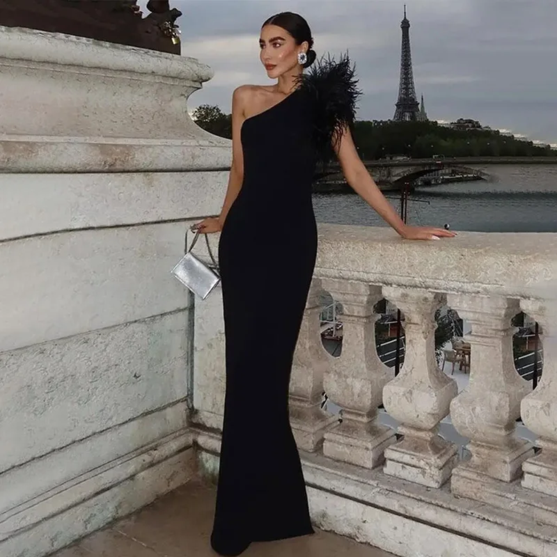 

Vintage Strapless Mermaid Evening Dresses One Shoulder Sleeveless Prom Dresses Vestidos De Noiva