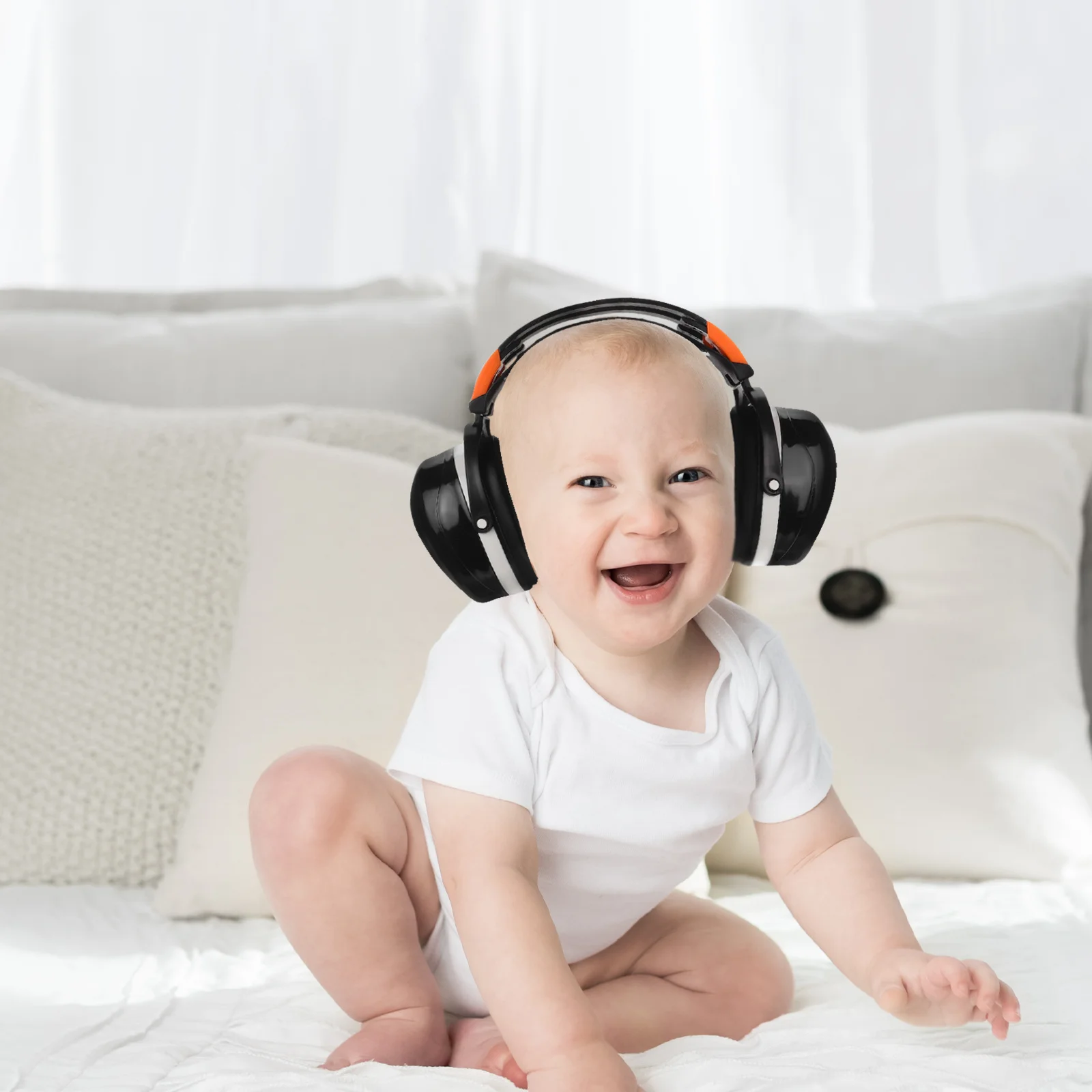 

Baby Infant Ear Muffs Protection Adjustable Comfortable ABS Soundproof Cotton Sleep Learning Toddler