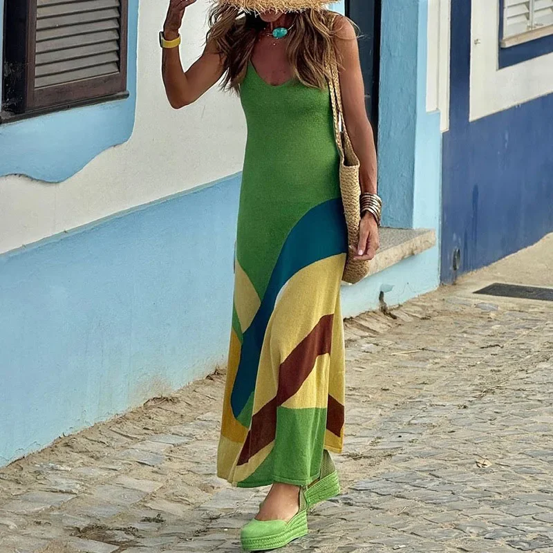 女性用ノースリーブフリースドレス,Vネック,ホルター,ロング,ウエスト,スリム,イブニングドレス,エレガント,契約,セクシー,ファッション