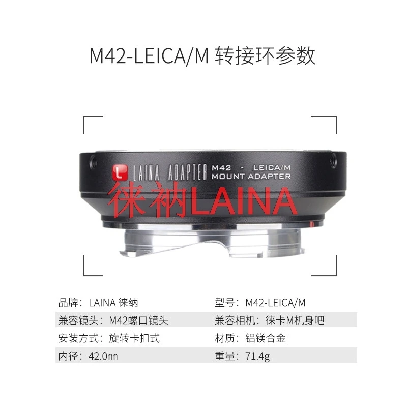 

LAINA M42-LM Adapter Ring Compatible M42 Carl Zeiss Lens to Leica M Mount Camera M10 M9 M8 M7 M6 M5 M3 M2 M-P Mp240