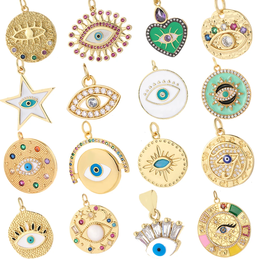 Evil Blue Eyes Charm Women\'s Gothic Mary Devil\'s Eye Jewelry DIY Bracelet Necklace Keychain Earrings Jewelry Amulet