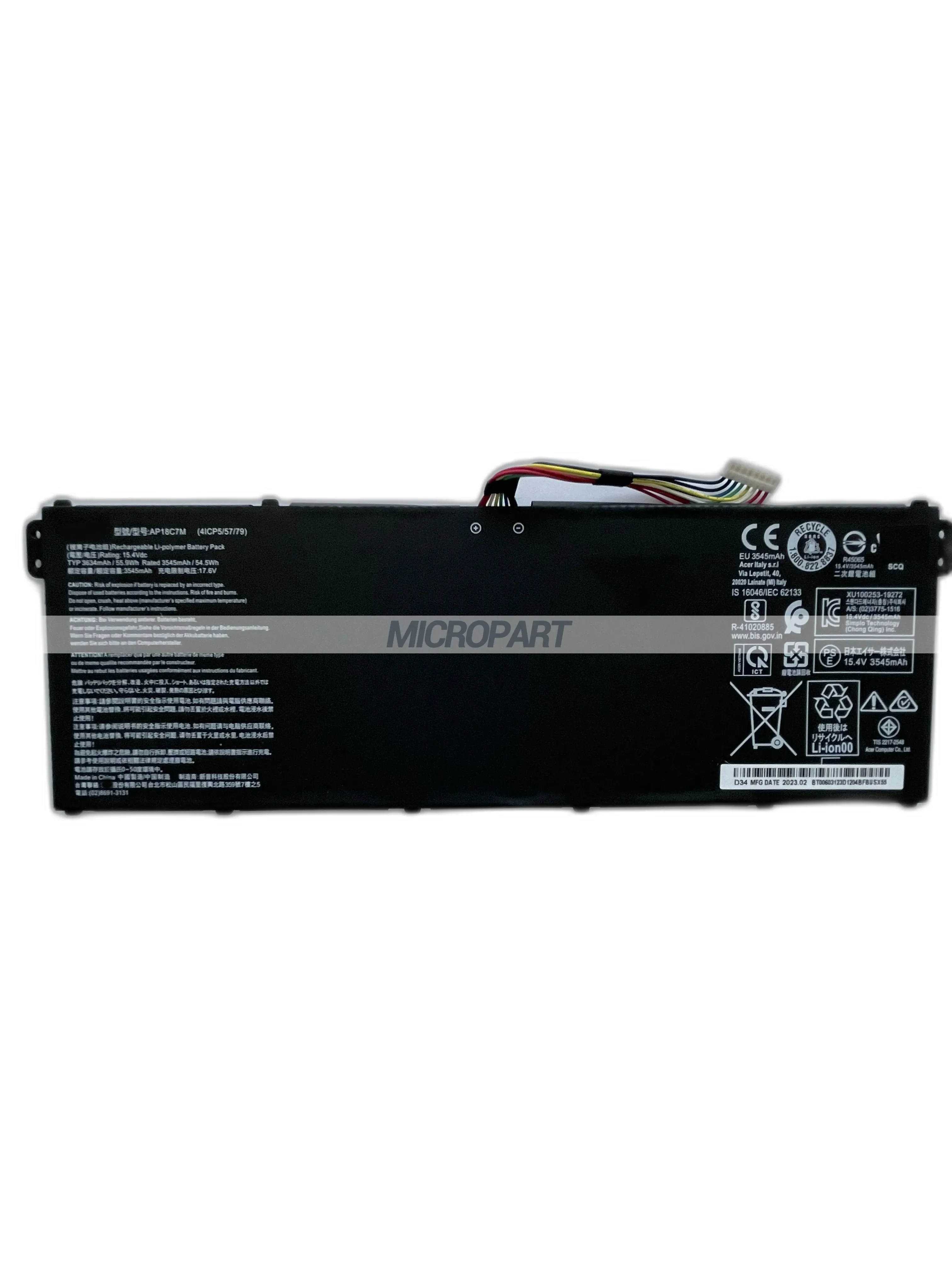 AP18C7M Laptop Battery Replacement for Acer Spin 5 SP513-54N Swift 3 SF313-52 Swift 5 SF514-54G 15.4V 55.9Wh Long Battery Life