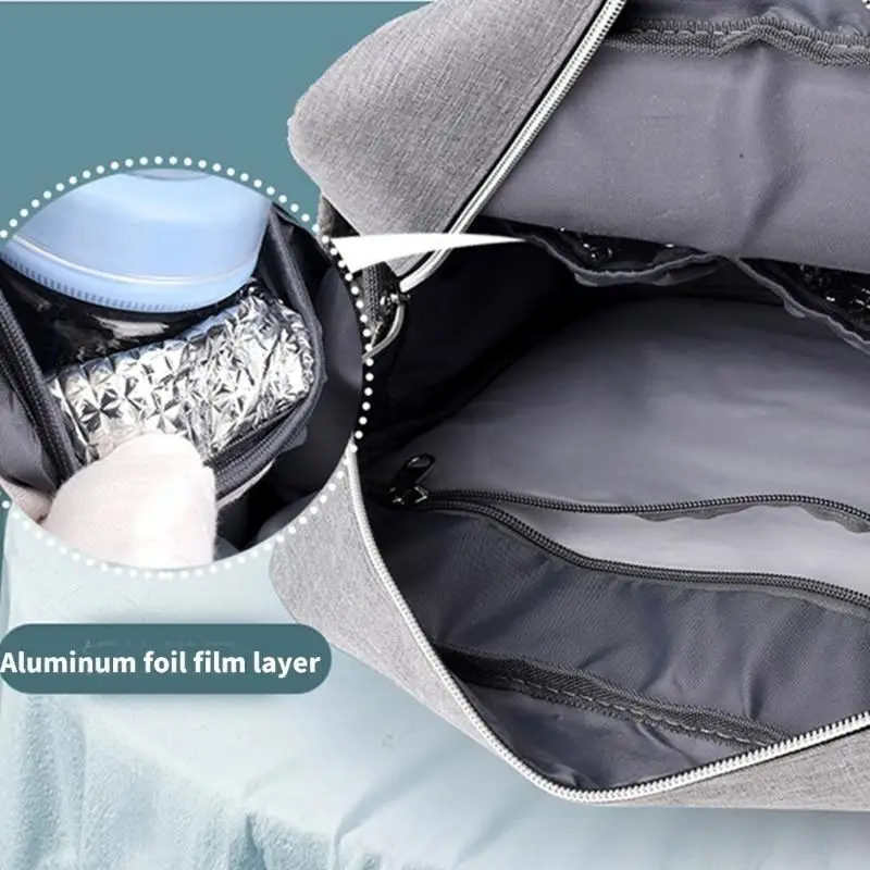 U13F حقيبة حفاضات أنيقة جاهزة للمستشفى مع حزام كتف حقيبة أطفال للمستشفى حقيبة أمومة لحديثي الولادة للأمهات وأطفالهن #5