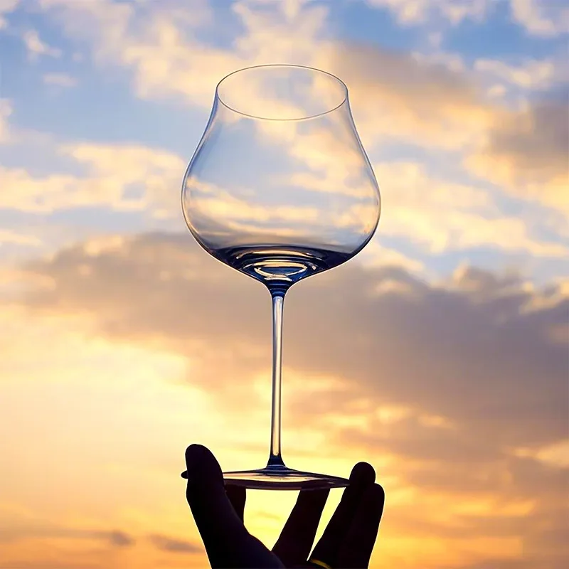 NBig Belly 850ml Tasting Wine Glass Sensory Style Burgundy Wine Glasses Handmade Crystal Glass Premium Quality Goblet