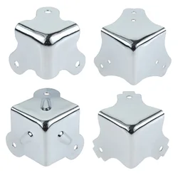 4Pcs Metal Luggage Air Box Aviation Corners Brackets Toolbox Wooden Jewelry Box Iron Angle Brace Corner Edge Protectors Covers