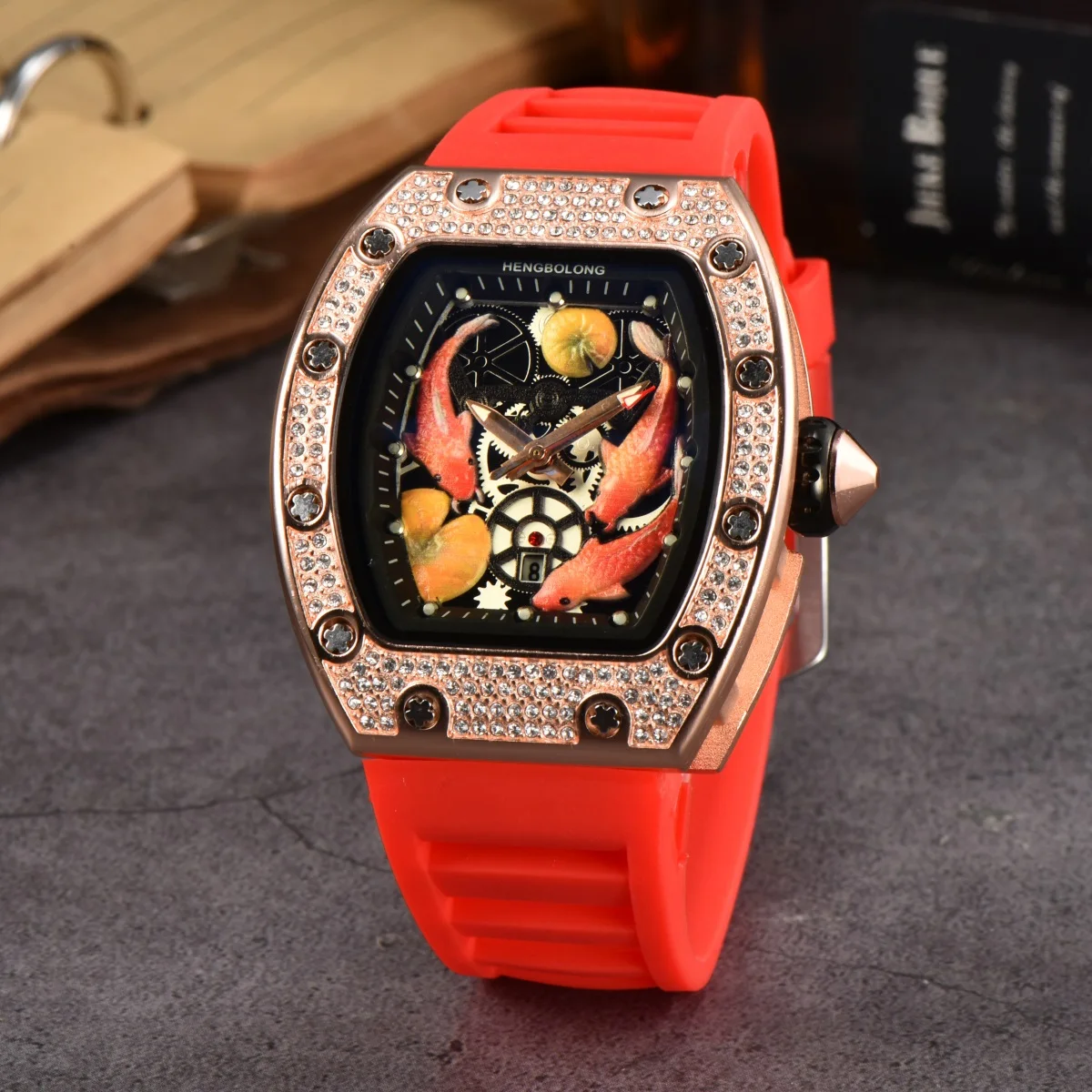 New Barrel Alloy shell Quartz Watch for men Super Strong Silicone tape Quartz Pointer Watch Wholesale