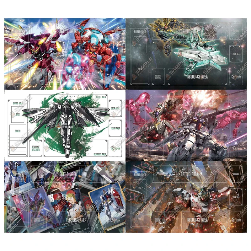 

Game Card Pads AERIAL Unicorn Sinanju Barbatos Diy Rubber Single Player Battle Mat Anime Action Toy Figures Gifts for Friends