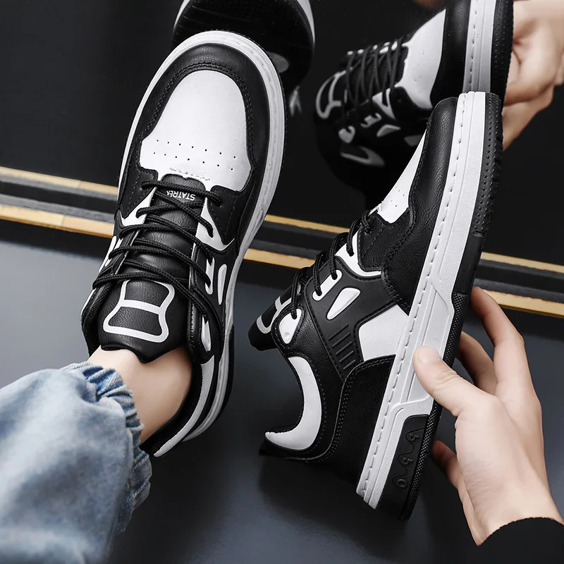 

Новинка 2024 года, мужская обувь, дышащие белые туфли, мужские модные универсальные кроссовки на толстой подошве с низким вырезом, повседневные туфли для доски