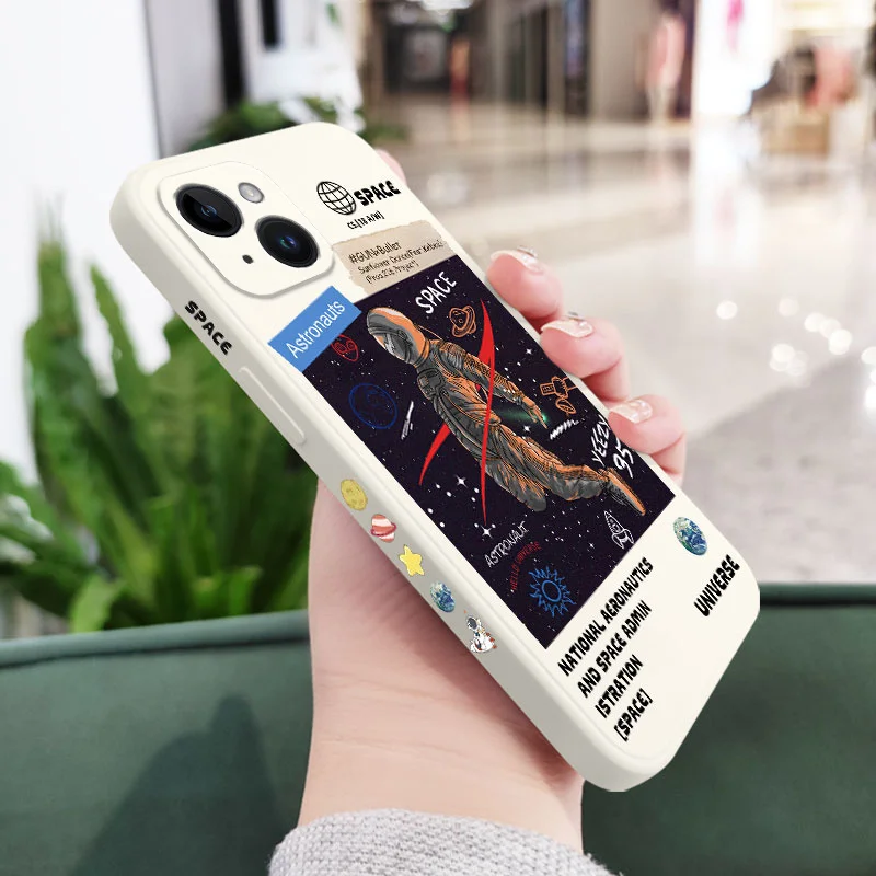 Aurora Astronaut Phone Case For iPhone 17 16 15 14 13 12 11 Pro Max Mini X XR XS Cover