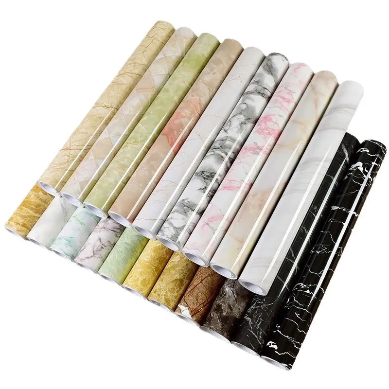 

Marble Wall Stickers Waterproof Oil-resistant Heat-resistant Film Stove for kitchen Furniture Renovation Self-adhesive Wallpaper