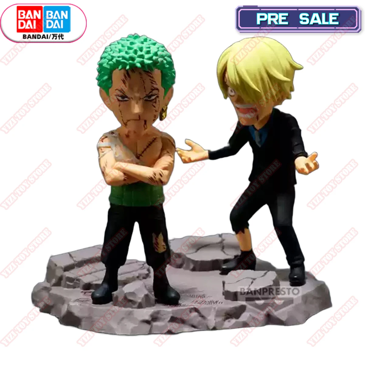 

BANDAI Original Banpresto One Piece WCF Story Nothing happened Zoro Sanji Anime Figures Action Model Toys