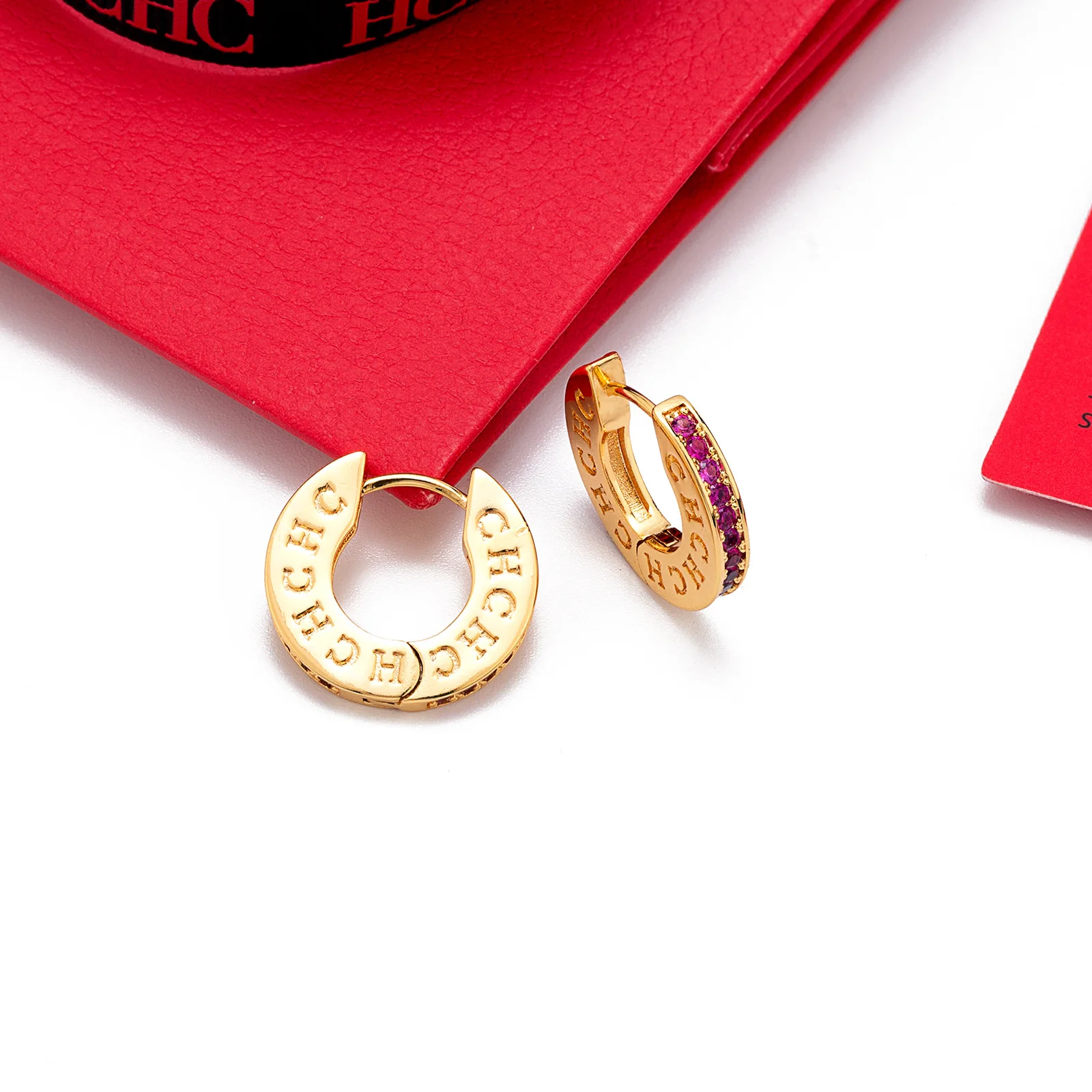 أقراط دائرية أنيقة من CHHC، طوق زركونيا بسيط جديد لعام 2026، مجوهرات نسائية مضادة للحساسية، فاخرة يومية فريدة من نوعها #6