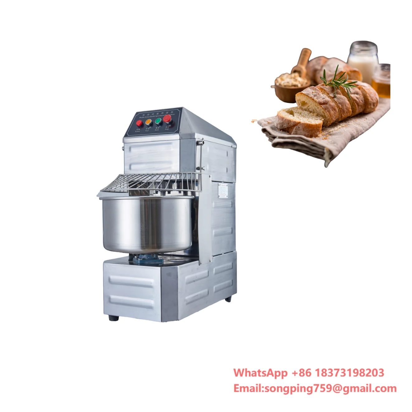 

Commercial Bread Dough Mixer for Bakeries, 20L, 30L, 60L, 80L, 100L, 150L Flour Mixer, Pizza Spiral Dough Mixer