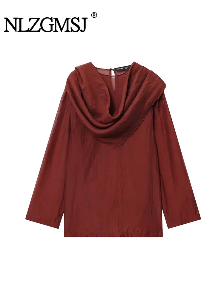 

NLZGMSJ дизайн шарфа повседневные блузки для женщин 2025 новые модные свободные повседневные рубашки и блузки женский топ