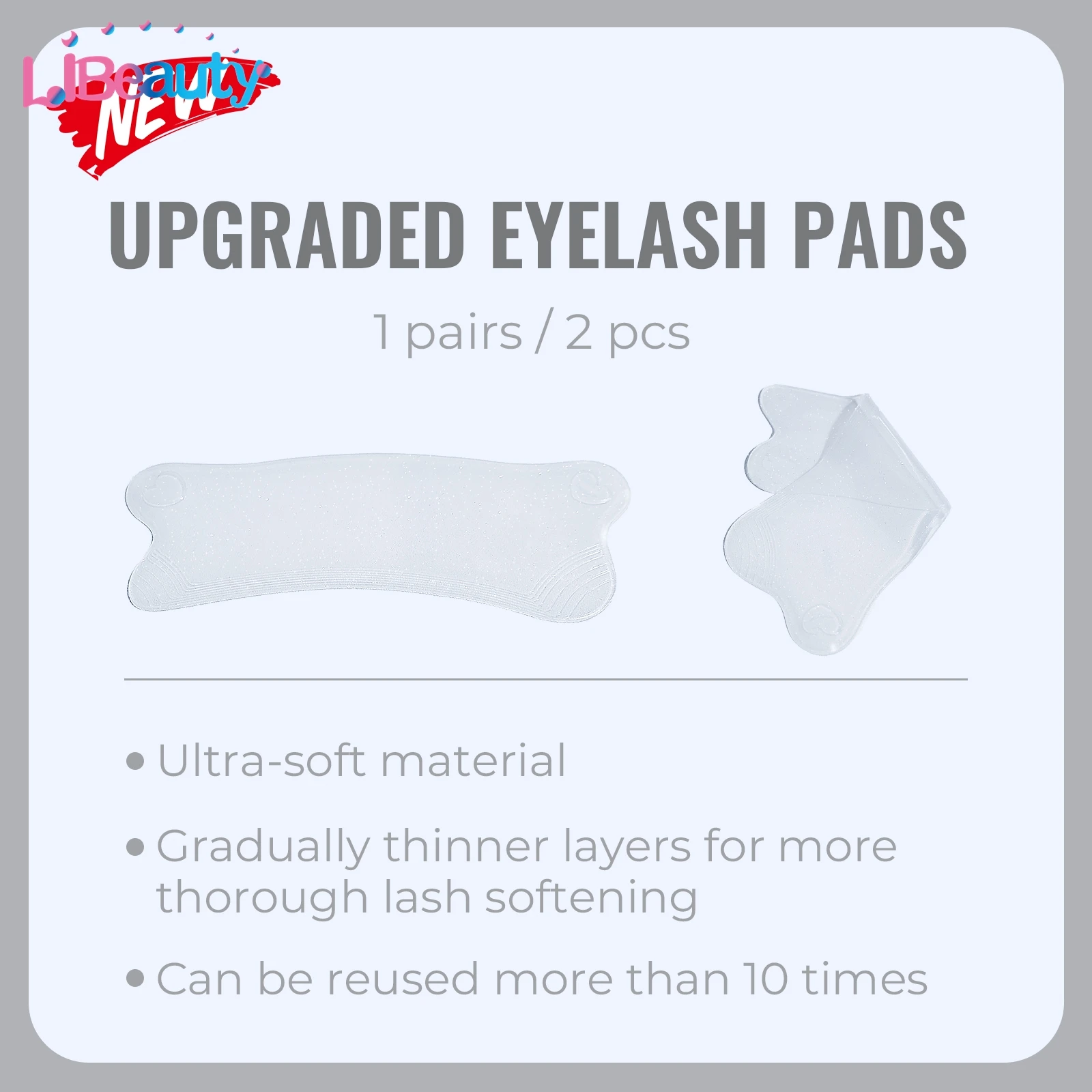 Libeauty 2Pc Bear Sticky Lash Softening Pad Silicone Eyelash Perm Pads Lashes RodsShield Lifting Eyelash Accessories Makeup Tool