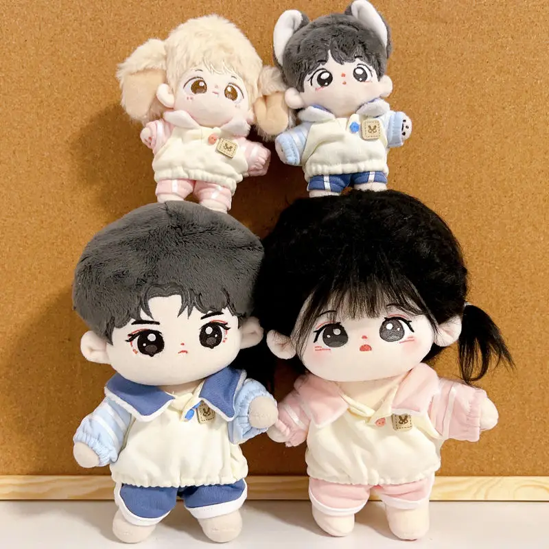 In stock 10cm 20cm casual baby clothes with flip collar hoodie set, celebrity doll doll toys, cotton doll accessories