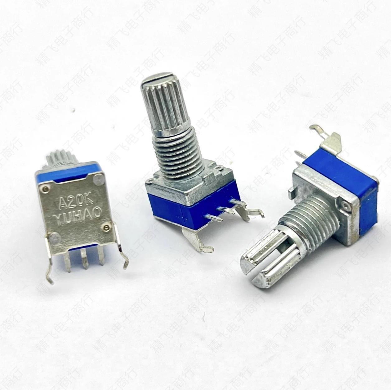 10 PCS RK097 horizontal single gang potentiometer A20K with 41 stepper shaft length 15MM with bracket S011A-1SJ-41D