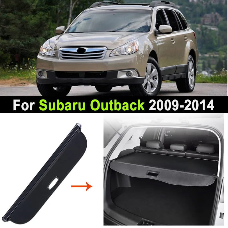 Car Rear Trunk Cargo Cover For Subaru Outback 2009 2010-2014 Luggage Tray Storage Security Shade Shield Curtain Mat Partition