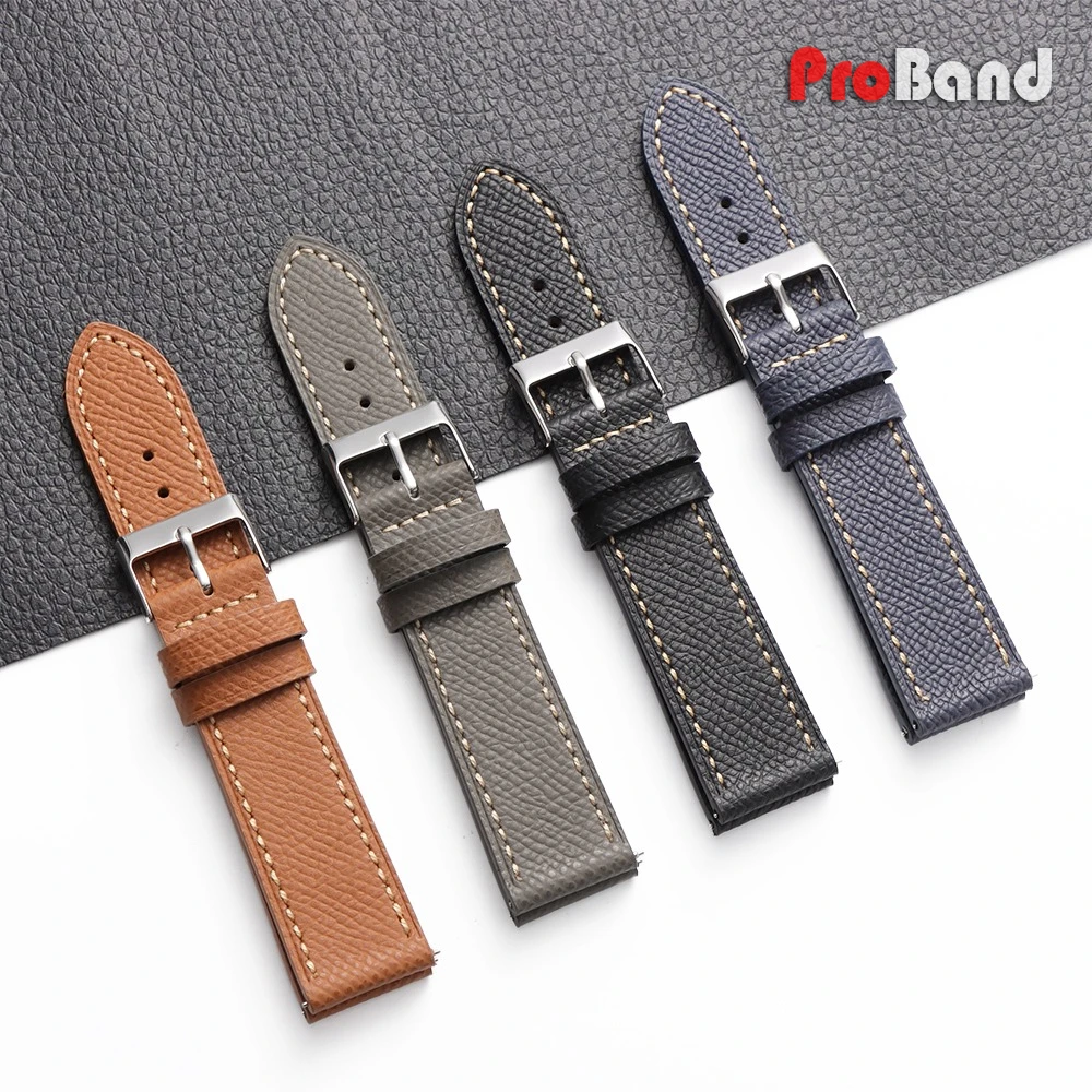 18mm 19mm 20mm 22mm Cowhide Watch Straps Leather Watch Band Vintage Gray Blue Brown Black Handmade Wristbelt Men Women Bracelets