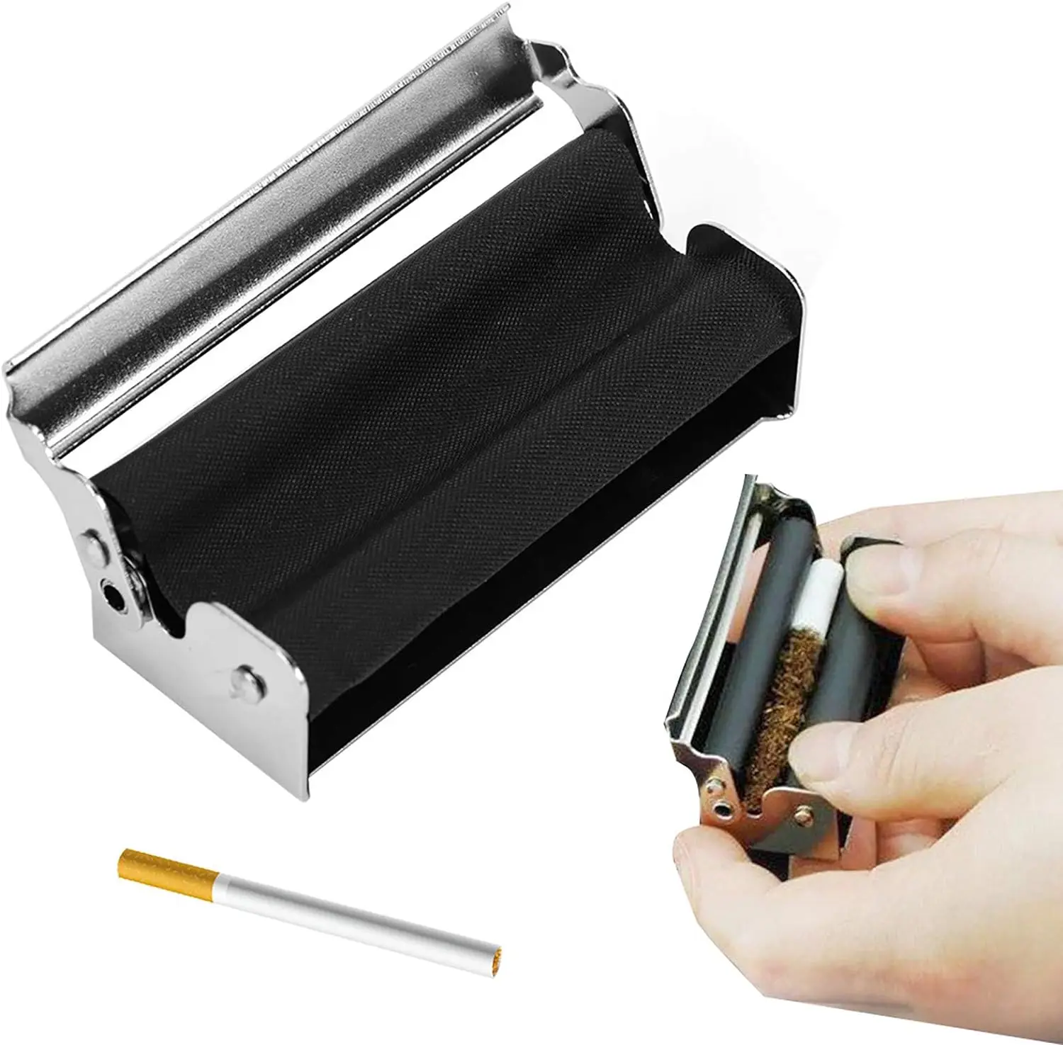 70mm/78mm/110mm Metal Cigarette Maker Rolling Machine Paper Manual Hand Roller With Paper Holder Tobacco Roller